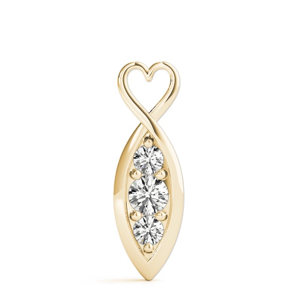 18K Yellow Gold 1/2 ct tw Three Stone Diamond Pendant