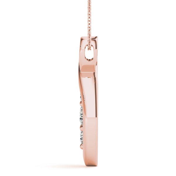 14K Rose Gold 1/2 ct tw Three Stone Diamond Pendant