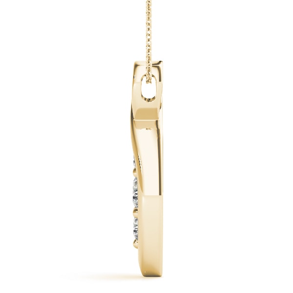 18K Yellow Gold 1/2 ct tw Three Stone Diamond Pendant