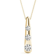 14K Yellow Gold 1/2 ct tw Three Stone Diamond Pendant