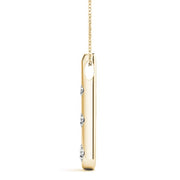 18K Yellow Gold 1/2 ct tw Three Stone Diamond Pendant