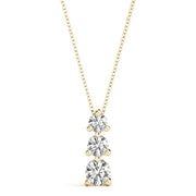 18K Yellow Gold 1 ct tw Three Stone Diamond Pendant