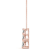18K Rose Gold 1 ct tw Three Stone Diamond Pendant