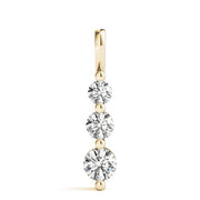 14K Yellow Gold 1 ct tw Three Stone Diamond Pendant