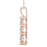 14K Rose Gold 1 ct tw Three Stone Diamond Pendant