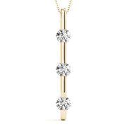 18K Yellow Gold 1 ct tw Three Stone Diamond Pendant