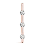 14K Rose Gold 1 ct tw Three Stone Diamond Pendant