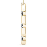 14K Yellow Gold 1 ct tw Three Stone Diamond Pendant