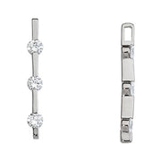 18K White Gold 1 ct tw Three Stone Diamond Pendant