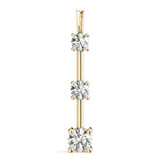 18K Yellow Gold 1 ct tw Three Stone Diamond Pendant