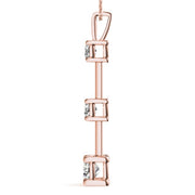 18K Rose Gold 1 ct tw Three Stone Diamond Pendant