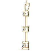 14K Yellow Gold 1 ct tw Three Stone Diamond Pendant