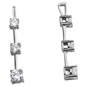 Platinum 1 ct tw Three Stone Diamond Pendant