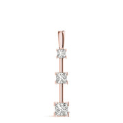 14K Rose Gold 1 1/3 ct tw Three Stone Diamond Pendant