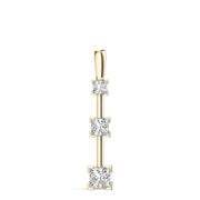 18K Yellow Gold 1 1/3 ct tw Three Stone Diamond Pendant