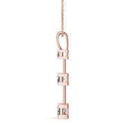 18K Rose Gold 1 1/3 ct tw Three Stone Diamond Pendant