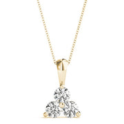 14K Yellow Gold 1 ct tw Three Stone Diamond Pendant