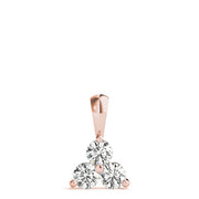 18K Rose Gold 1 ct tw Three Stone Diamond Pendant