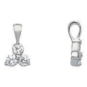 14K White Gold 1 ct tw Three Stone Diamond Pendant