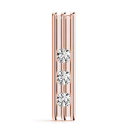 18K Rose Gold 1/2 ct tw Three Stone Diamond Pendant
