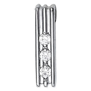 18K White Gold 1/2 ct tw Three Stone Diamond Pendant