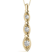 18K Yellow Gold 1/2 ct tw Three Stone Diamond Pendant