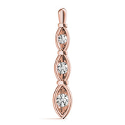 18K Rose Gold 1/2 ct tw Three Stone Diamond Pendant