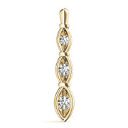 18K Yellow Gold 1/2 ct tw Three Stone Diamond Pendant