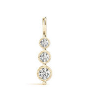 18K Yellow Gold 1/2 ct tw Three Stone Diamond Pendant