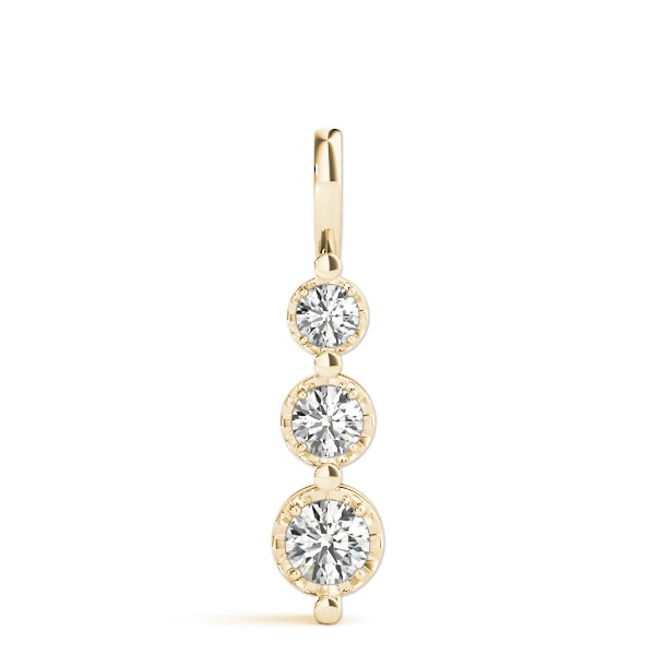 18K Yellow Gold 1/2 ct tw Three Stone Diamond Pendant