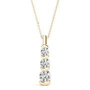 18K Yellow Gold 1 ct tw Three Stone Diamond Pendant