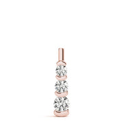 14K Rose Gold 1 ct tw Three Stone Diamond Pendant