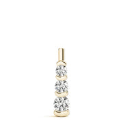 18K Yellow Gold 1 ct tw Three Stone Diamond Pendant