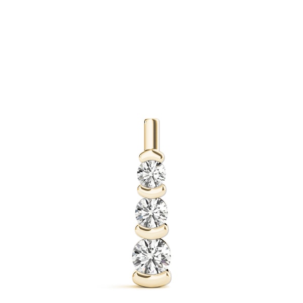 18K Yellow Gold 1 ct tw Three Stone Diamond Pendant