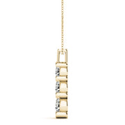 18K Yellow Gold 1 ct tw Three Stone Diamond Pendant