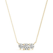 18K Yellow Gold 7/8 ct tw Three Stone Diamond Pendant