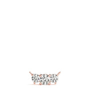14K Rose Gold 7/8 ct tw Three Stone Diamond Pendant