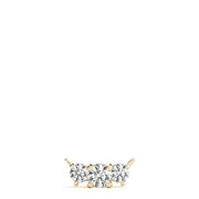 14K Yellow Gold 7/8 ct tw Three Stone Diamond Pendant