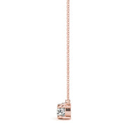14K Rose Gold 7/8 ct tw Three Stone Diamond Pendant