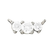 14K White Gold 7/8 ct tw Three Stone Diamond Pendant