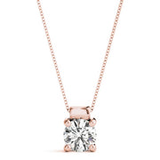14K Rose Gold 1 ct tw Solitaire Diamond Pendant