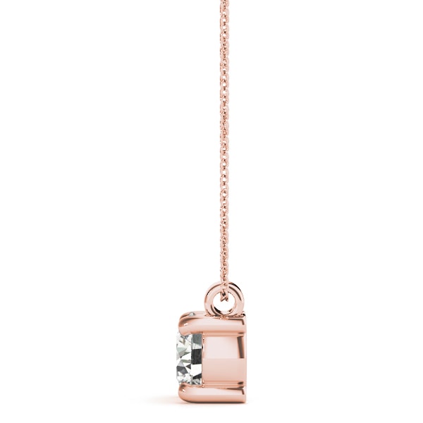 18K Rose Gold 1 ct tw Solitaire Diamond Pendant