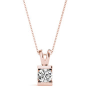 18K Rose Gold 1 ct tw Solitaire Diamond Pendant