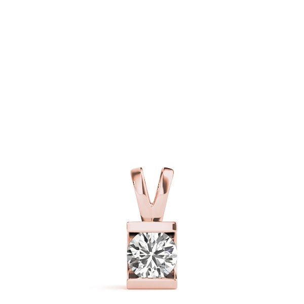 14K Rose Gold 1 ct tw Solitaire Diamond Pendant