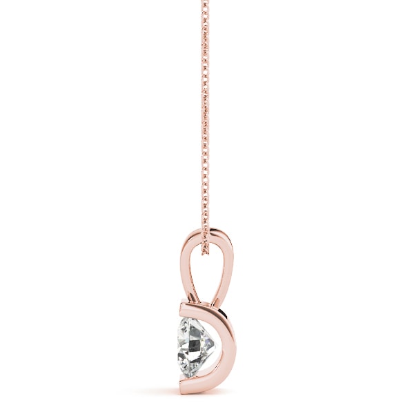 14K Rose Gold 1 ct tw Solitaire Diamond Pendant