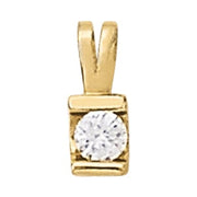 14K White Gold 1 ct tw Solitaire Diamond Pendant