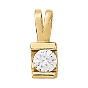 14K White Gold 1 ct tw Solitaire Diamond Pendant