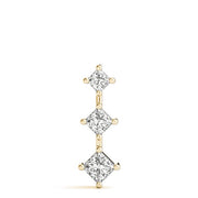 14K Yellow Gold 1 ct tw Three Stone Diamond Pendant