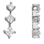 18K White Gold 1 ct tw Three Stone Diamond Pendant