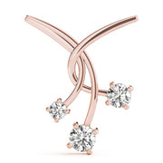 14K Rose Gold 1 ct tw Three Stone Diamond Pendant